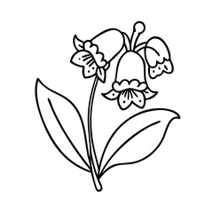 virginia bluebells flower icon, virginia bluebells flower line art - simple line art of virginia bluebells flower, perfect for virginia bluebells flower logos and icons