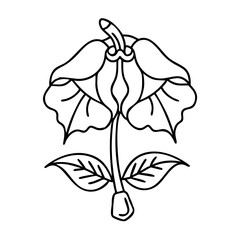 angel s trumpet flower icon, angel s trumpet flower line art - simple line art of angel s trumpet flower, perfect for angel s trumpet flower logos and icons