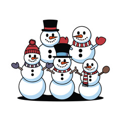 snowman with hat and scarf