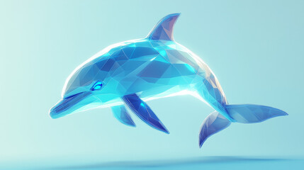 Low Poly Dolphin Stock Photo: Blue Geometric Art