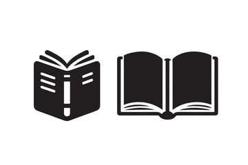 Book Silhouette vector, Isolated on white Background