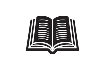 Book Silhouette vector, Isolated on white Background