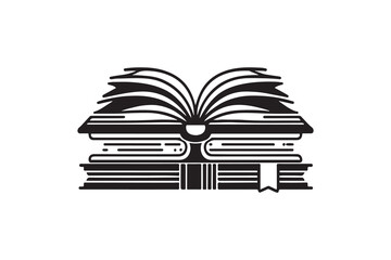 Book Silhouette vector, Isolated on white Background