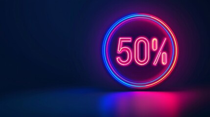 A neon sign with the number 50 on it
