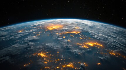 Obraz premium Earth at Night: A Stunning View from Space