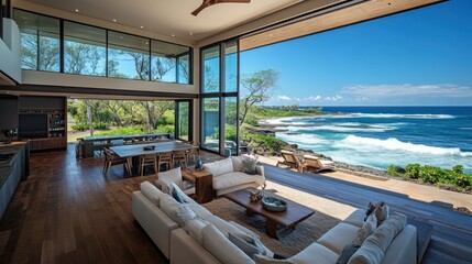 Oceanfront Luxury Living: Modern Home with Stunning Coastal Views