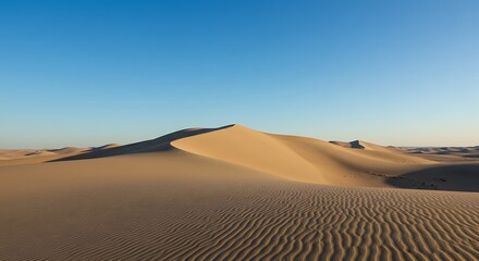 Desert's Gentle Embrace: Golden Hour AI Generated
