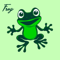 Cute Frog Mascot Character Vector Illustration for Branding and Stickers