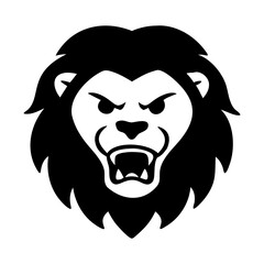 Lion heads Silhouette in tribal tattoo style vector illustration