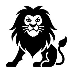 Royal heraldic lions. Black silhouette of rampant lion and griffins for logo or coat of arms. Premium wild animal crest symbols.
