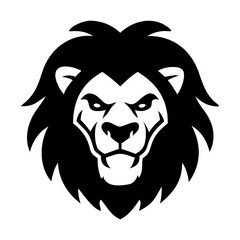 Lion heads Silhouette in tribal tattoo style vector illustration