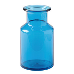 Small cobalt blue glass bottle with short neck.