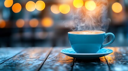 Obraz premium Outdoor Coffee Cup Steaming