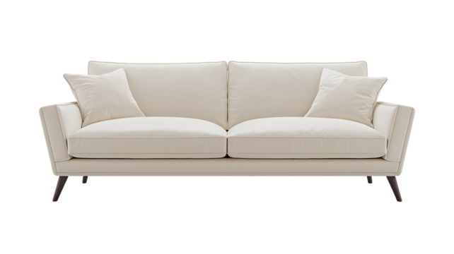 Isolated Cream Sofa Design