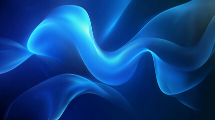 Obraz premium Flowing and glowing in the dark space, this abstract blue waves background A blue background with wavy lines.