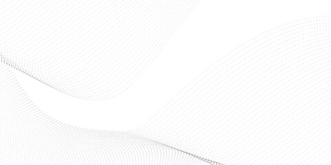 Fototapeta premium Abstract halftone flowing dots wave curved lines, frequency sound, technology curve dots lines. Digital future technology concept, science, banner, template, wallpaper, business, games. 