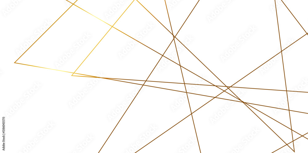 Wall mural abstract luxury gold geometric random chaotic lines with many squares and triangles shape. seamless 