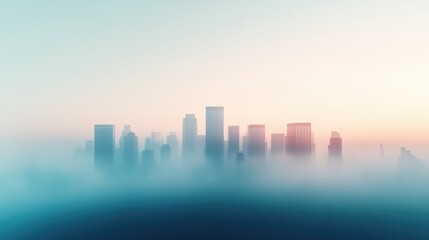 Fototapeta premium minimalistic close-up of urban smog enveloping city skyline