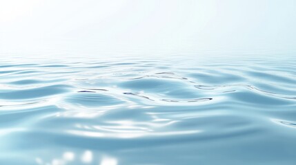 Naklejka premium Water Surface with Small Waves and Light Horizon