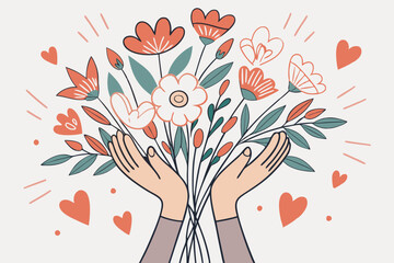 vector tree with flowers