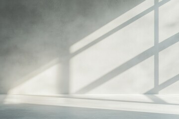 Obraz premium minimalistic play of light and shadow creates clean image with ample copy space in serene setting