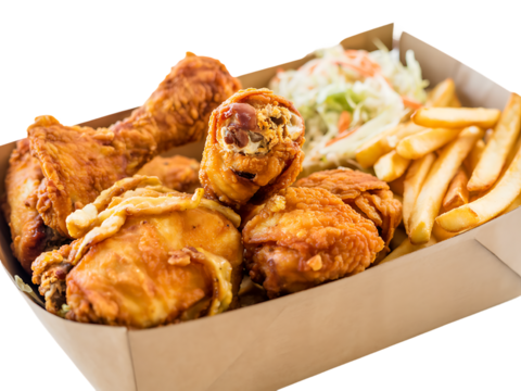 Isolated Fried Chicken Platter