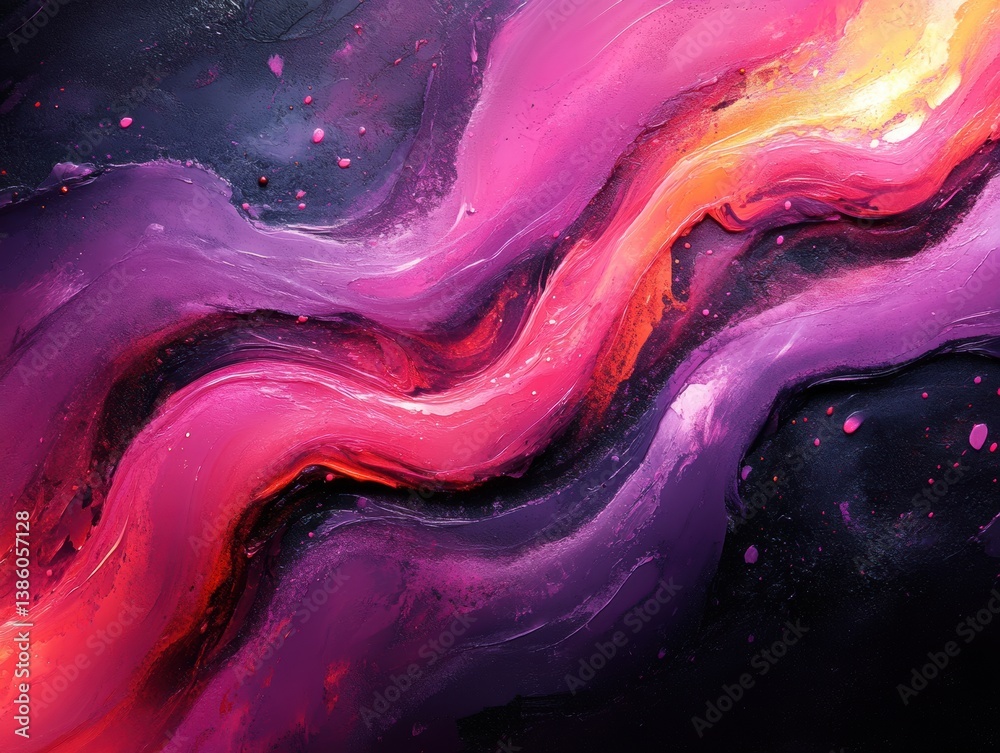 Aufkleber abstract expressionist painting: dynamic swaths of color and bold brushwork