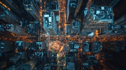 Aerial View of New York City at Night: A Stunning Metropolis
