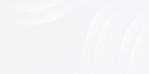 Abstract white and light gray background with smooth curved lines and soft gradient waves. Minimal and modern design ideal for presentations, websites, or branding.