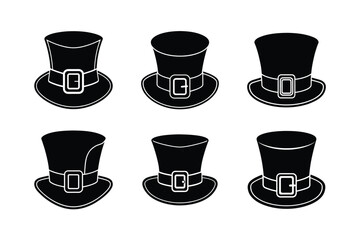 leprechaun hat buckle vector art silhouette