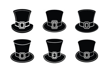 leprechaun hat buckle vector art silhouette