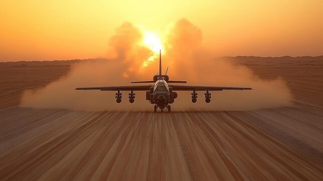 AC-130 Gunship Sunset Takeoff