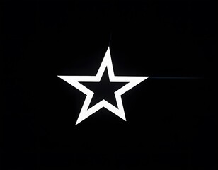 Obraz premium White Star Outline on Black, Simple Graphic White star outline on a black, dotted background. Simple and effective.