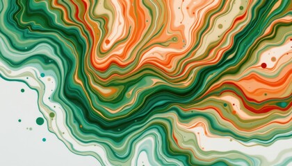 Fototapeta premium Abstract creation of flowing green dye mixing in clear water.