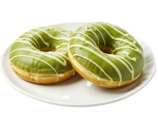 Isolated Matcha Donuts Delight