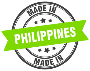 Made in Philippines round sign. Made in Philippines stamp.