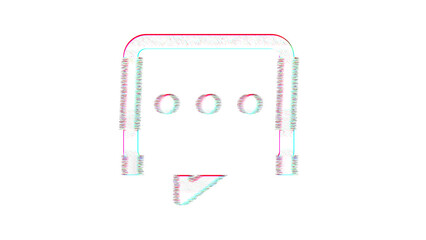 Icon comment dots is distorted. Glitch. Noise, chromatic aberration, geometric distortion