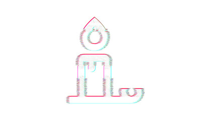 Icon candle holder is distorted. Glitch. Noise, chromatic aberration, geometric distortion
