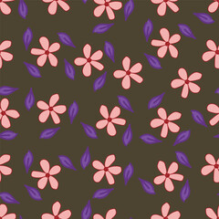 textile design with small flowers pattern image