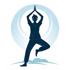 Meditative Movement Icon Silhouette Vector Design with White Background