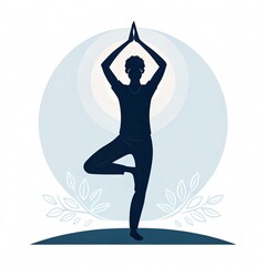 Meditative Movement Icon Silhouette Vector Design with White Background