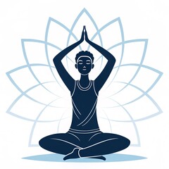 Meditative Movement Icon Silhouette Vector Design with White Background