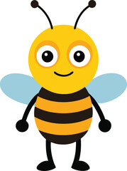 Obraz premium Funny Bee Cartoon Vector Illustration