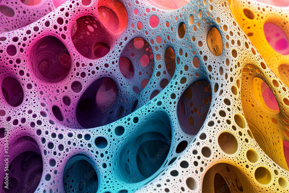 Poster abstract graded color structure with hole pattern for creative design