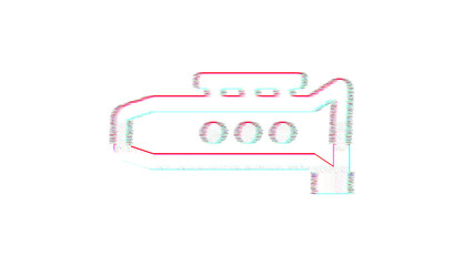 Icon clarinet is distorted. Glitch. Noise, chromatic aberration, geometric distortion