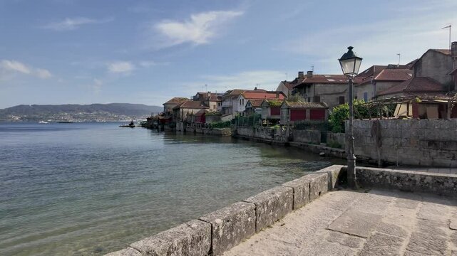 Combarro, a picturesque coastal village in galicia, spain, showcasing traditional horreos