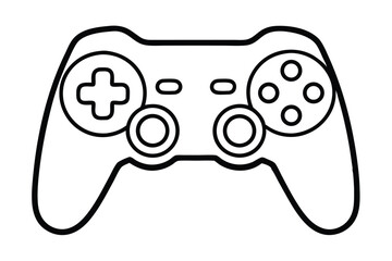 Game pad icon. Game controller silhouette vector design, Video game controller, joystick illustration, minimalist line art drawing of a video game controller © Abu hamed shah