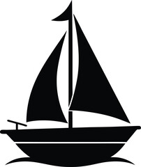 Sailboat Silhouette Vector & Nautical Marine Icon