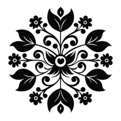 set of floral design elements