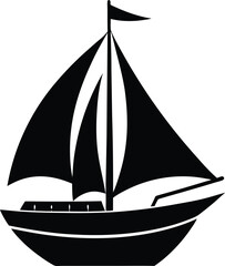Sailboat Silhouette Vector & Nautical Marine Icon